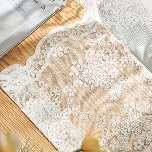 Vintage Lace Curtains 63 Inches Length (Ivory / 52"W x 63"L (Pack of 2))