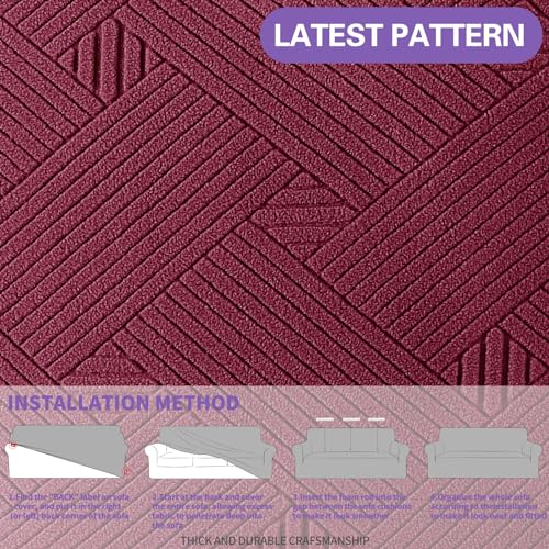 Super Stretch Loveseat Covers (- Wine Red / Medium (57"-70"))