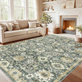 Amada Large 9x12 Washable Area Rug for Living Room (9' x 12' (Rectangular) / Green/Brown)