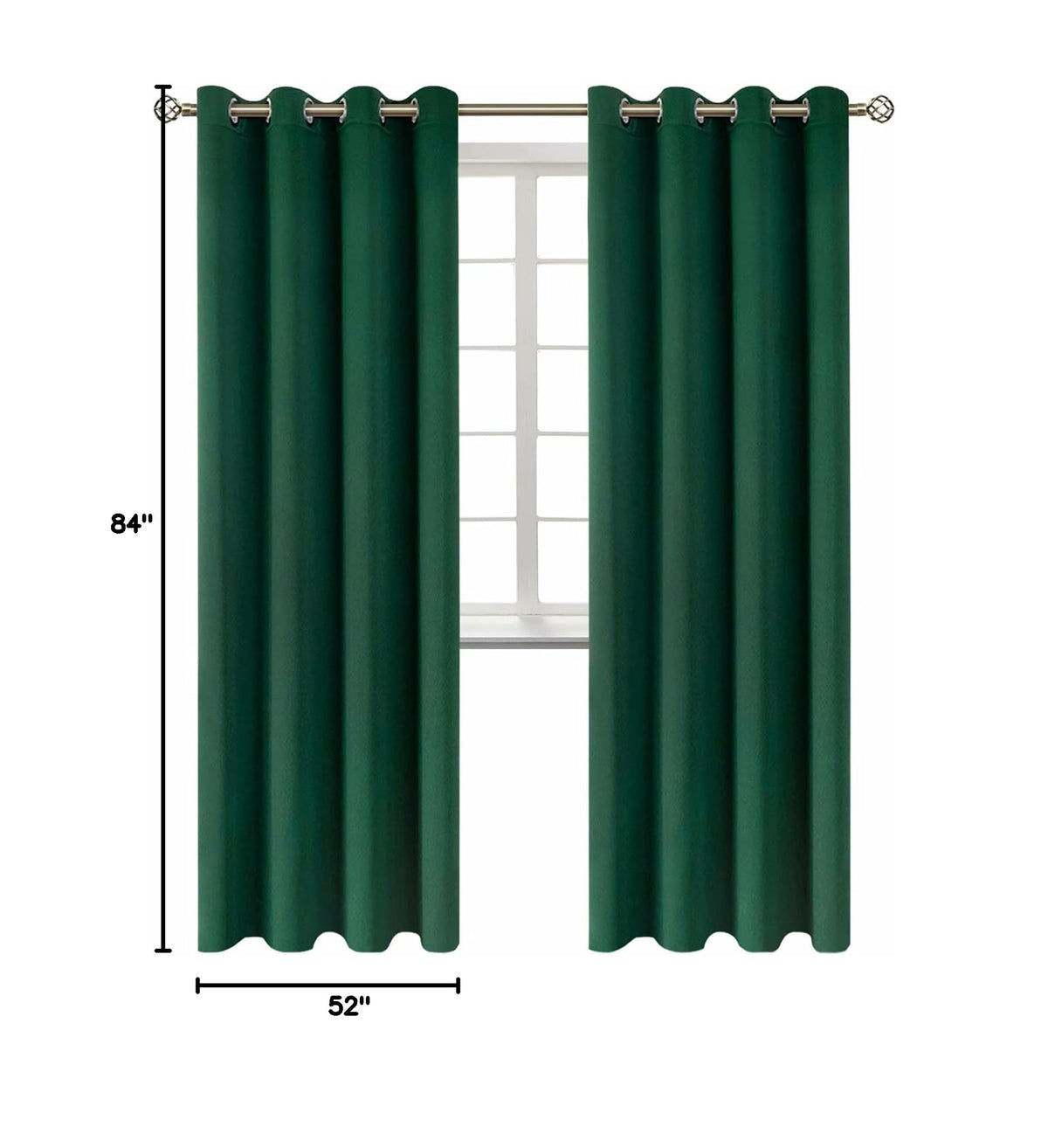 Christmas Blackout Curtains (Emerald Green / 52"W x 84"L (Pack of 2))
