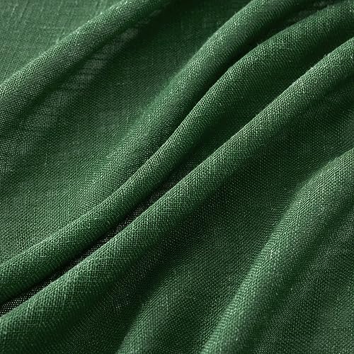 Emerald Green Linen Curtains 52x72 Inch Long for Bedroom Living Room (Emerald Green / 52"W x 72"L (Pack of 2))