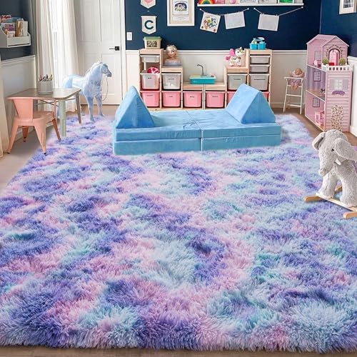 Rugs for Living Room 6x9 (6' x 9' (Rectangular) / Rainbow Purple)