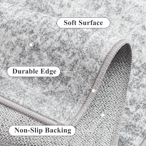 2x3 Entryway Area Rug Vintage Gray Distressed (Distressed Grey / 2' x 3' (Rectangular))