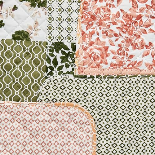Reversible Patchwork Sofa Cover (Sofa / Patchwork - Olive / Brown)