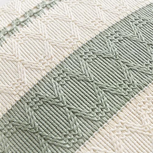Set of 1 Sage Green Boho Lumbar Decorative Throw Pillow Covers 14x24 Inch for Living Room Bedroom Couch Bed Sofa (24" x 14" (Pack of 1) / Sage Green)