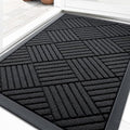 Front Door Mat Outside Entrance 33x21 (33" X 21" / Black Diamond)
