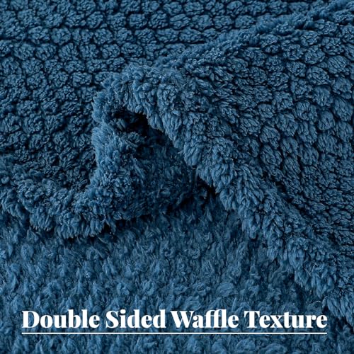 Soft Fleece Queen Size Bed Blanket (Navy Blue / Queen(90x90 In))