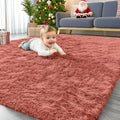 Area Rugs for Living Room Bedroom (4x5.9 Ft / Rust Red)
