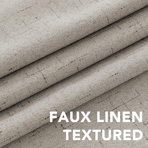 100% Blackout Linen Curtains 84" L 2 Panels Stone (Stone / 52"W x 84"L (Pack of 2))