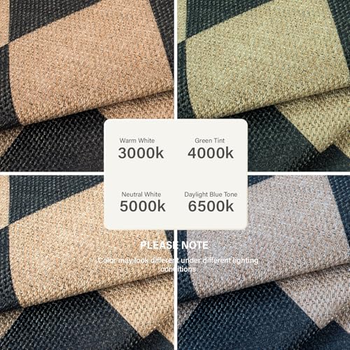 Checkered Easy Jute 6ft Round Outdoor Patio Area Rug (6' Round / Black/Checkerboard -2)