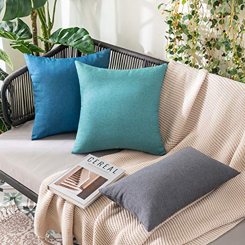 Decorative Outdoor Pillow Covers Waterproof 18x18 Turquoise (18" x 18" (Pack of 2) / Turquoise)