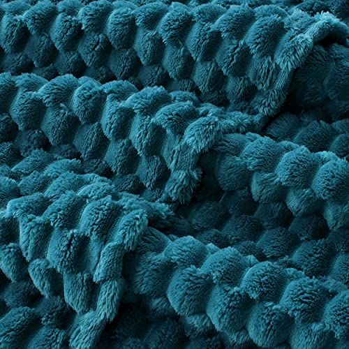 Teal Soft Fleece King Blanket Cozy Throw for Bed (Teal / King)