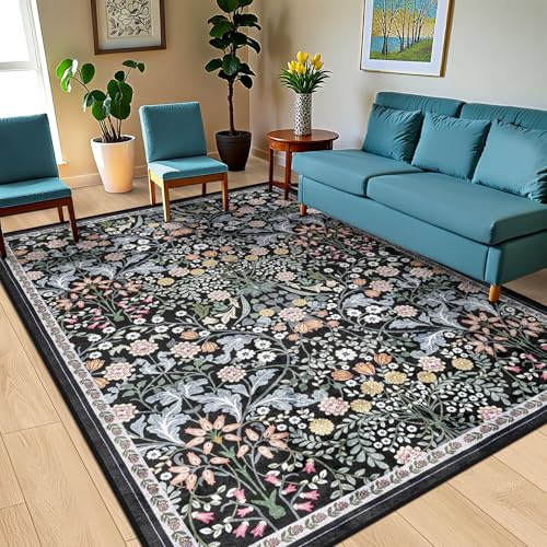 Area Rug 10x14 Living Room (Dark Black / 10' x 14' (Rectangular))