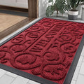 Front Door Mat Outside Entrance (Burgundy / 35" X 23")