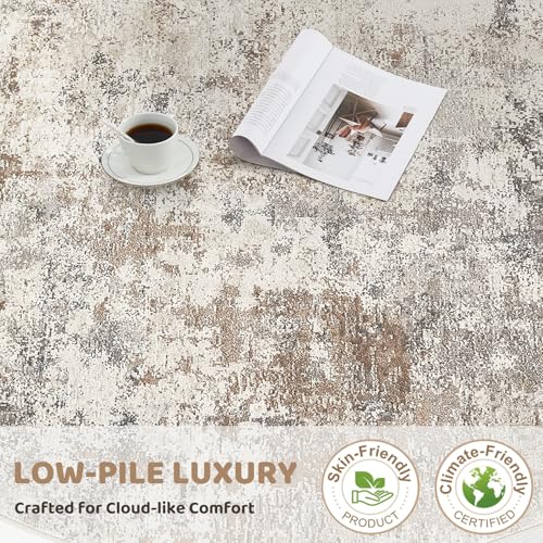 3x14 Washable Runner Rug for Hallway (Brown Grey / 3' x 14' (Runner))