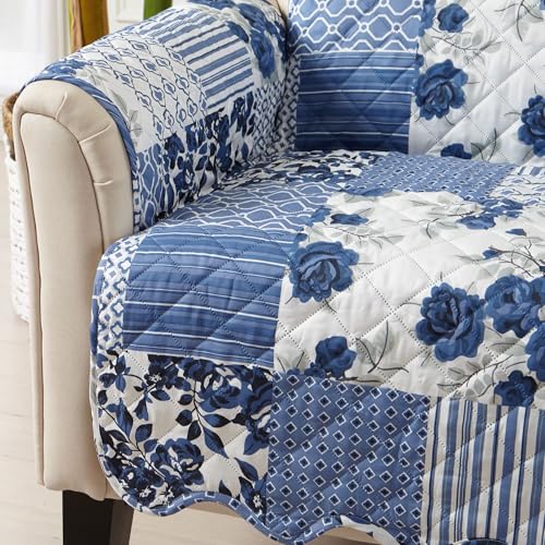Reversible Patchwork Sofa Cover (Sofa / Patchwork - Navy)