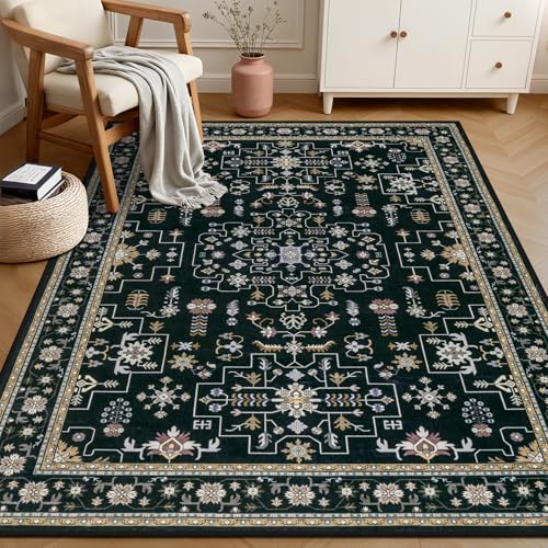 3x5 Area Rugs Living Room (Black / 3' x 5' (Rectangular))