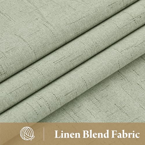 100% Blackout Sage Green Linen Curtains (Z - Sage Green / 52"W x 108"L (Pack of 2))