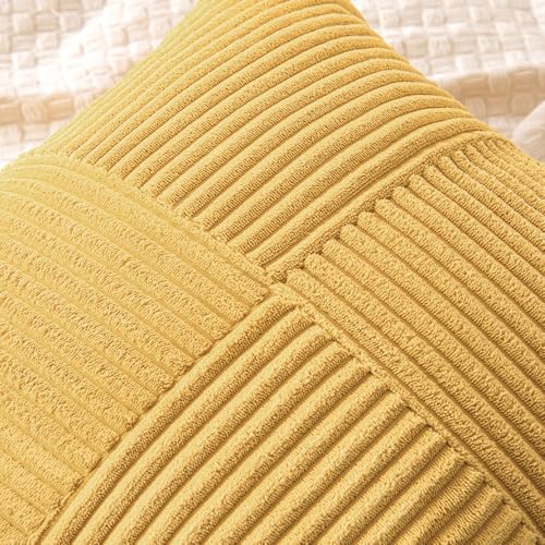 Golden Mustard Decorative Throw Pillow Covers for Couch 20x20 Inch (20" x 20" (Pack of 2) / Golden Mustard)
