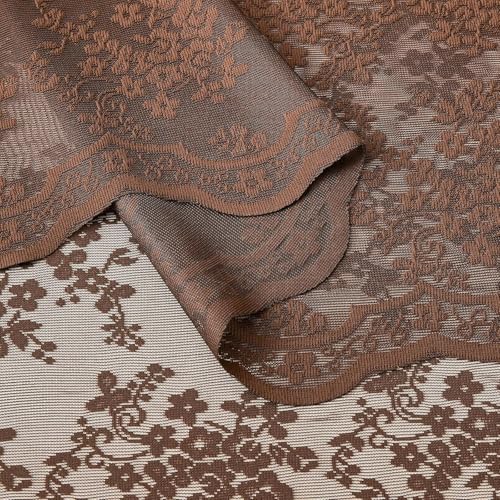 Vintage Lace Curtains 108 Inches Long (Brown / 52"W x 108"L (Pack of 2))