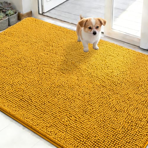 Dog Door Mat for Muddy Paws 48x30 (Golden Yellow / 48" X 30")