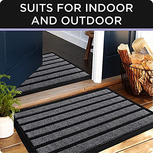 Extra Durable Door Mat Outside Entrance (30" x 17" (Rectangular) / Bright Grey)