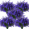 Fake Outdoor Flowers Artificial Purple Flowers Plants (Purple / 10 Pcs)