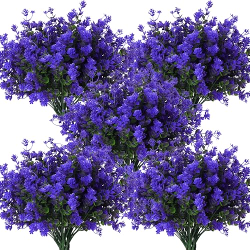 Fake Outdoor Flowers Artificial Purple Flowers Plants (Purple / 10 Pcs)