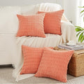 4 Packs Decorative Throw Pillow Covers for Living Room Couch Bed (18" x 18" (Pack of 4) / Coral)