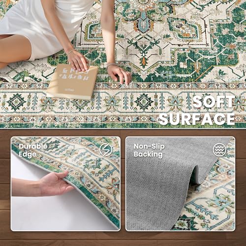 6x9 Area Rugs for Living Room (Green / 6' x 9' (Rectangular))