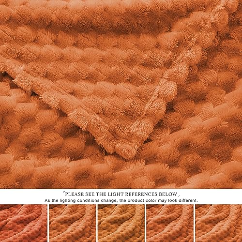 Turtle Shell Twin Size Throw Blanket Orange for Couch & Sofa (Orange / Twin)