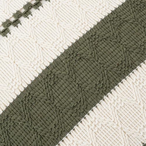 Set of 1 Boho Olive Green Decorative Throw Pillow Cover 16x16 Inch for Couch Bed Sofa (16" x 16" (Pack of 1) / Olive Green)