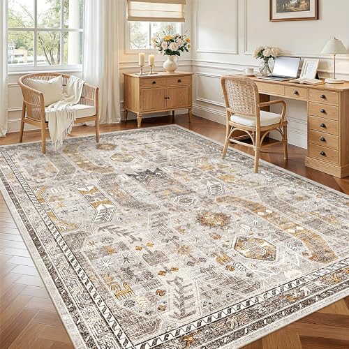 5x7 Area Rugs for Living Room (Brown/Gold / 5' x 7' (Rectangular))