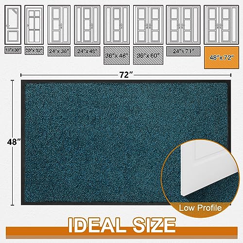 Super Absorbent Front Door Mat (Blue / 4' x 6' (Rectangular))