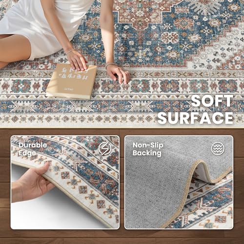 9x12 Area Rugs for Living Room (Navy Blue/Red / 9' x 12' (Rectangular))