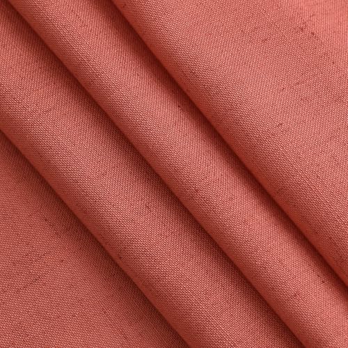 Coral Linen Curtains 108 Inches Long 2 Panels Set Back Tab Loop Pocket Light Filtering Semi Sheer Boho Large Window Decor Extra Long Drapes for High Ceiling Living Room 52x108 (52"W x 108"L (Pack of 2) / Coral)
