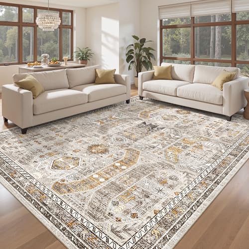 8x10 Area Rugs for Living Room (Brown/Gold / 8' x 10' (Rectangular))