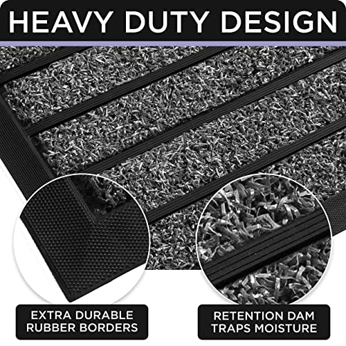 Extra Durable Door Mat Outside Entrance (30" x 17" (Rectangular) / Bright Grey)