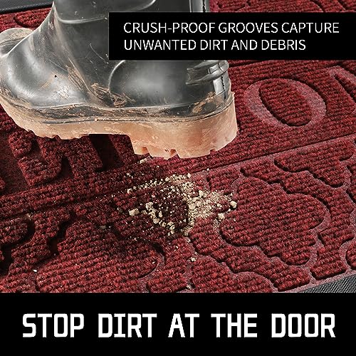 Welcome Door Mat (29.5x17 Inch / Black Red)