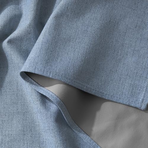 Dusty Blue 100% Blackout Linen Curtains 72 Inch Long for Bedroom (Dusty Blue / 52"W x 72"L (Pack of 2))
