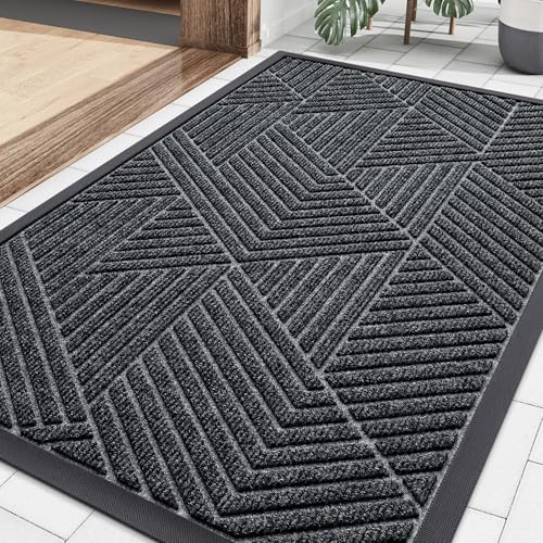 Front Door Mat Outside Entrance (Grey / 29.5" X 17")