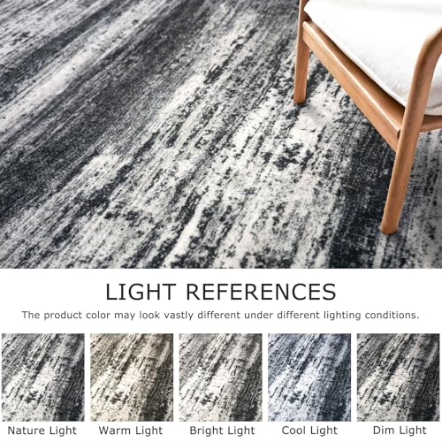 Modern Abstract Small Area Rugs (Black Navy Blue Grey / 2' x 3' (Rectangular))