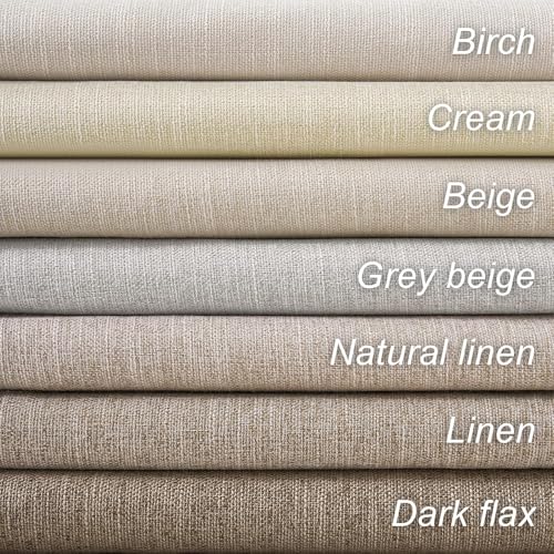 Extra Wide Total Blackout 96 Inch Curtains 72 Inches Wide for Living Room Ivory Cream Pleat Linen Blackout Curtain for Large Window Treatment Privacy Thermal Drapes Rod Pocket (Birch / 72"W x 96"L (Pack of 1))
