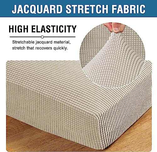 Super Stretch Individual Chaise Cover Sectional Couch Covers for L Shaped Sofa Both Left (Island Fossi / Chaise Cover)