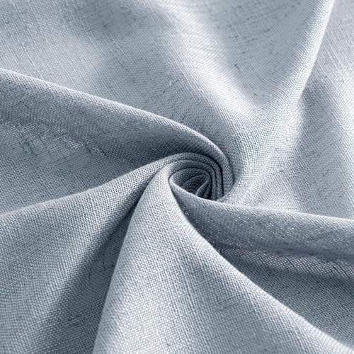 Chambray Blue Linen Curtains 52x96 Inch Long for Bedroom Living Room (52"W x 96"L (Pack of 2) / Chambray Blue)