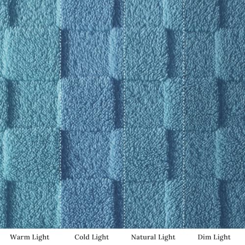 3D Checkered Fleece Queen Blanket for Bed (Slate Blue / Queen (90"x90"))