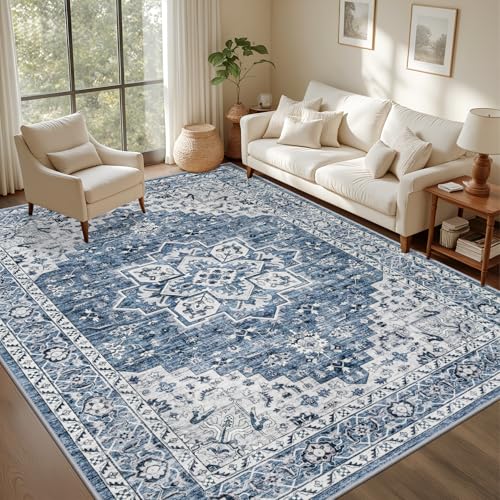 5x7 Area Rugs Living Room (Blue / 5' x 7' (Rectangular))