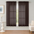 Chocolate Sheer Curtains 63 Inches 2 Panels for Living Room 59" Wide (Chocolate / 59"W x 63"L (Pack of 2))