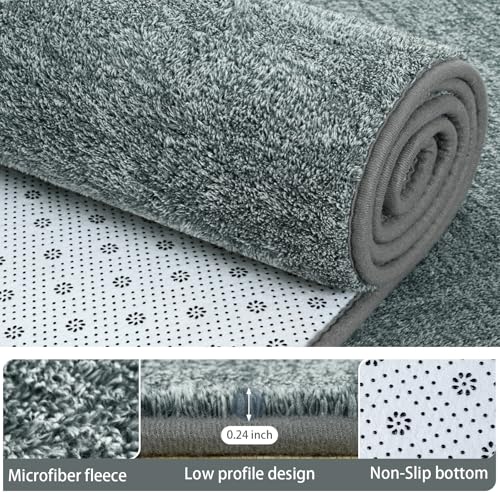 4x6 Area Rugs for Living Room Non Slip Bedroom Rug (4' x 6' (Rectangular) / Grey and White)