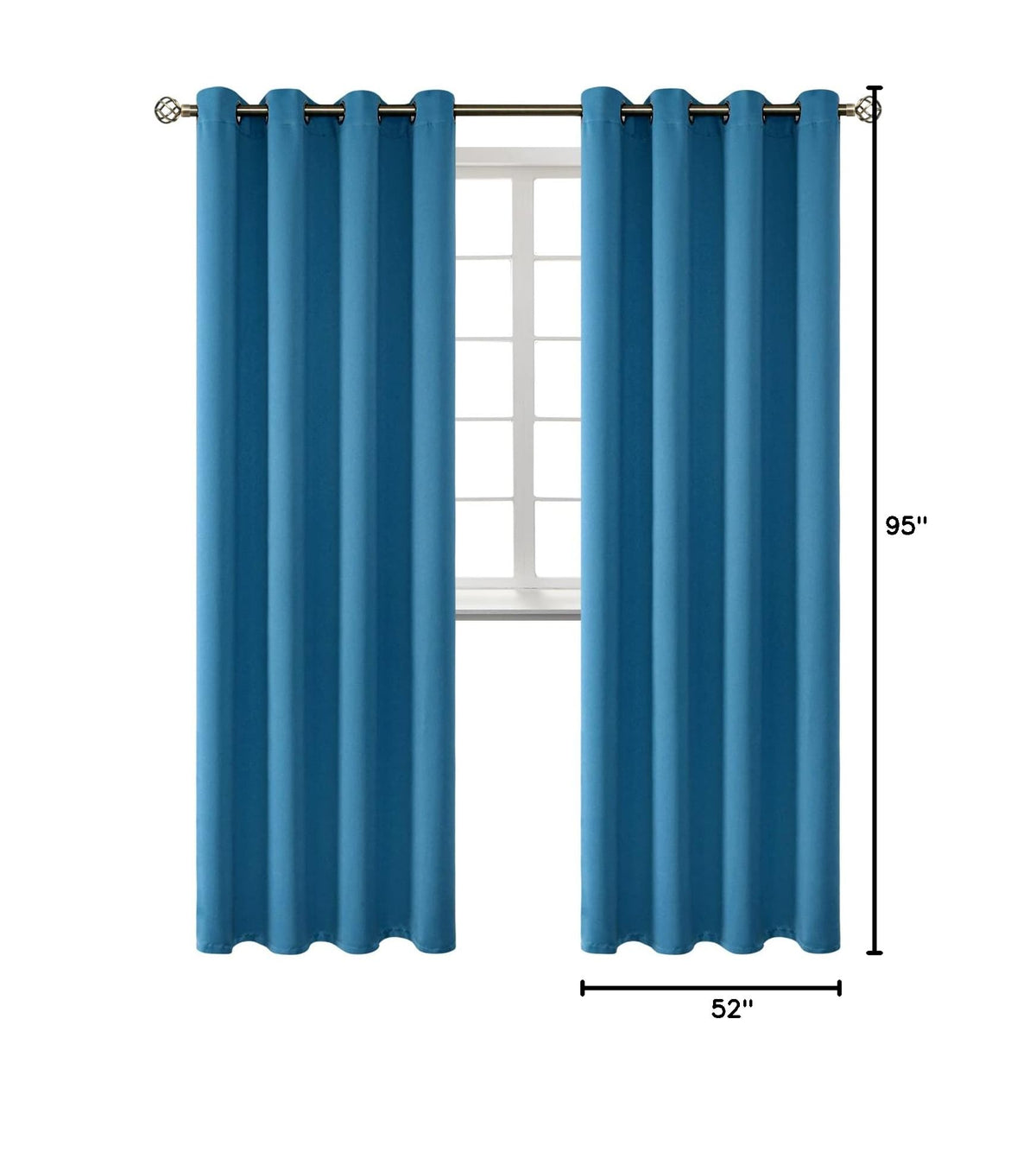 Blackout Curtains (Steel Blue / 52"W x 95"L (Pack of 2))
